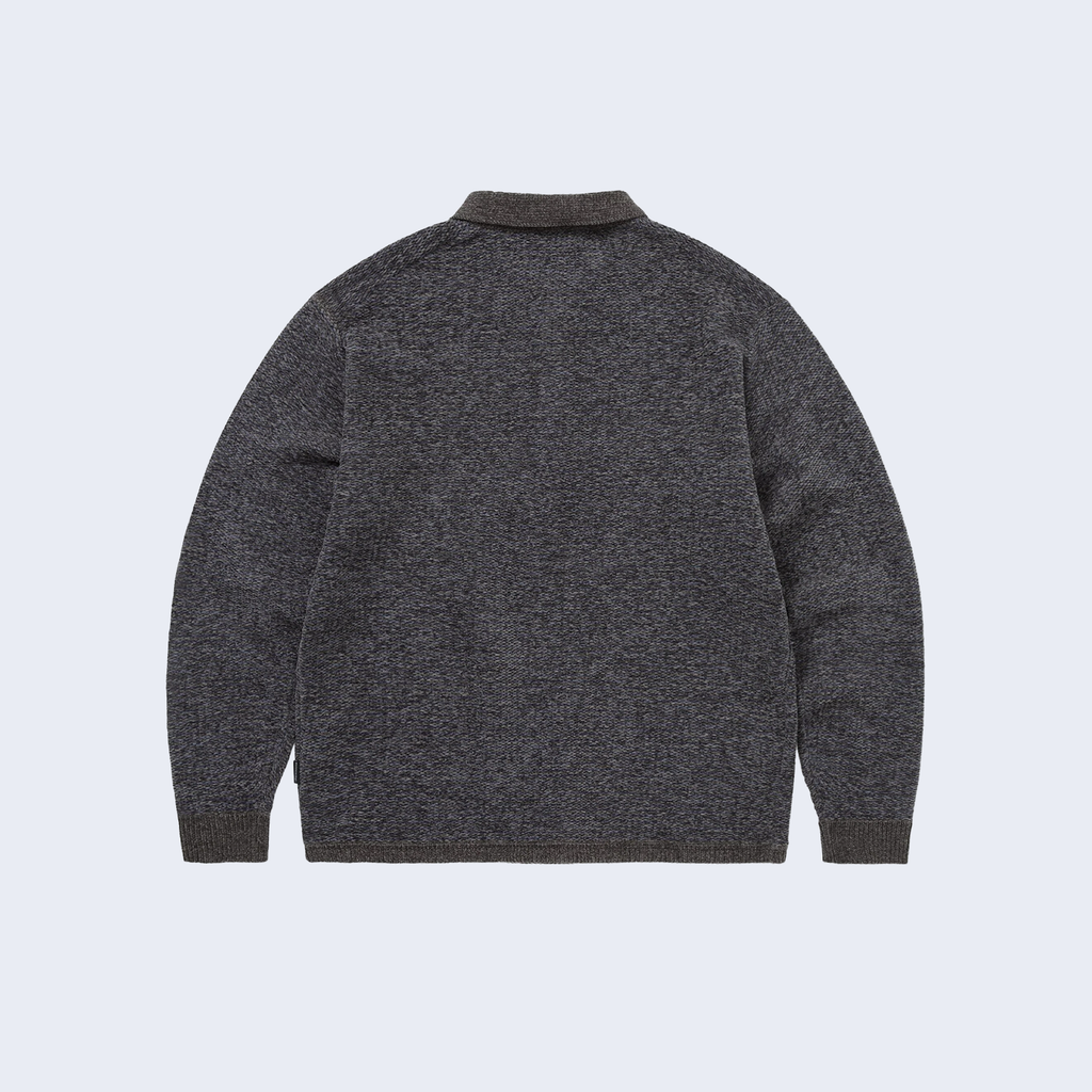 Velvet Knit Polo Charcoal