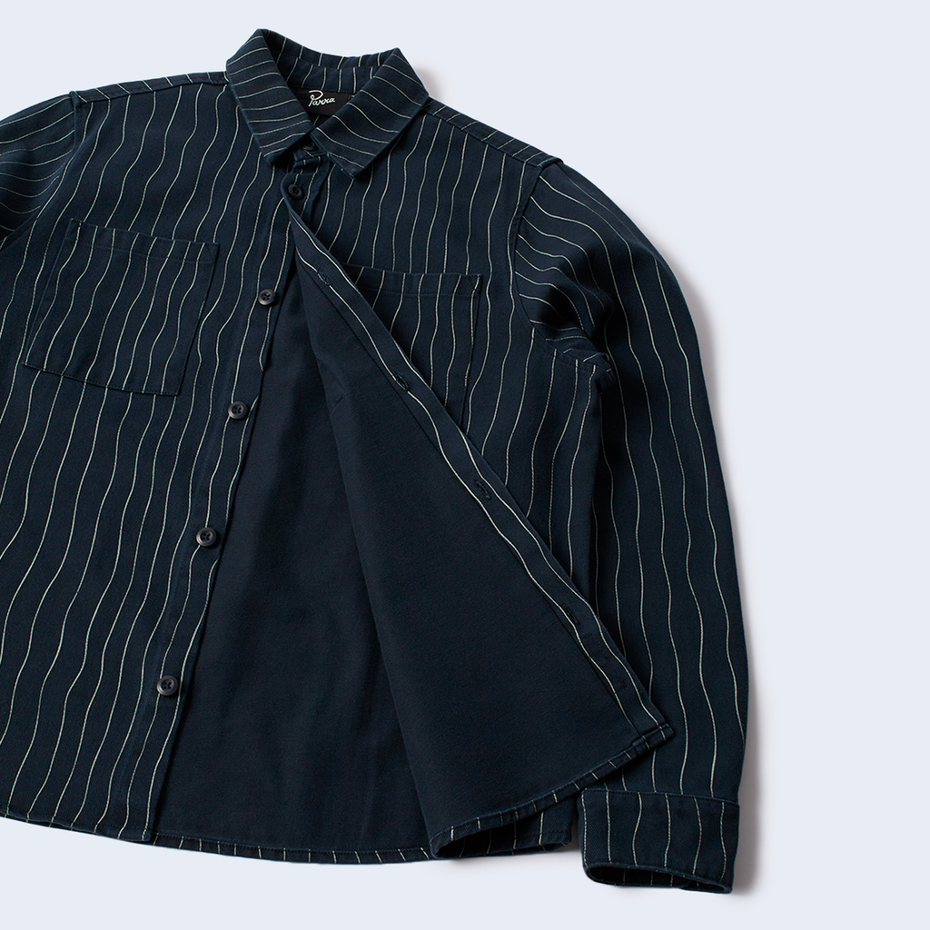Meandering Lines Shirt Navy Blue