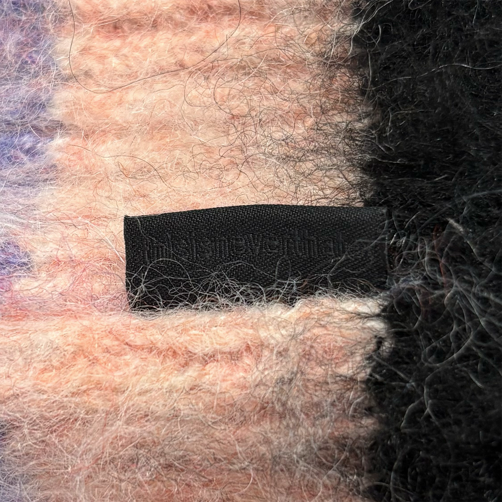 Striped Mohair Beanie Black