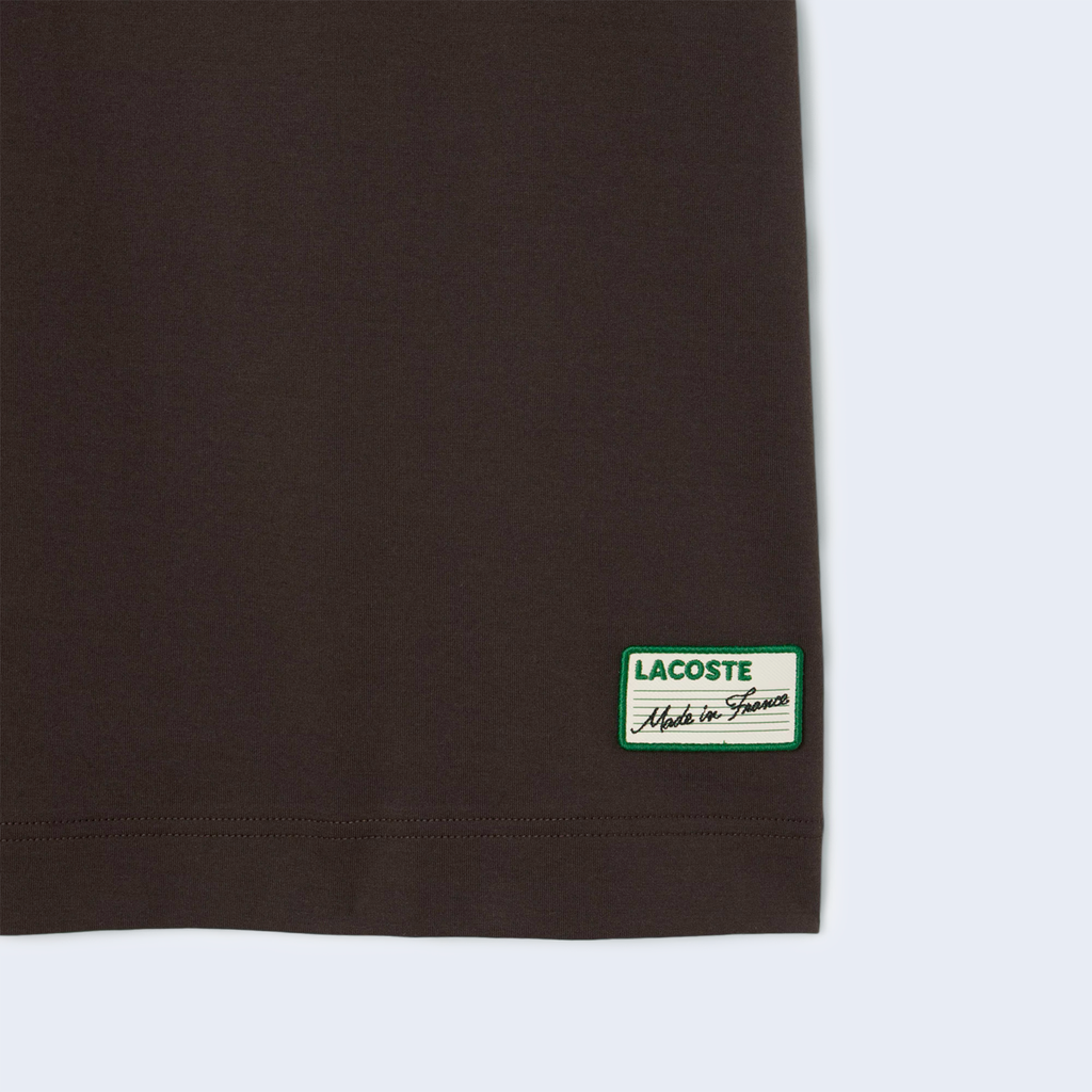 T-shirt Made In France Striped Collar Brown