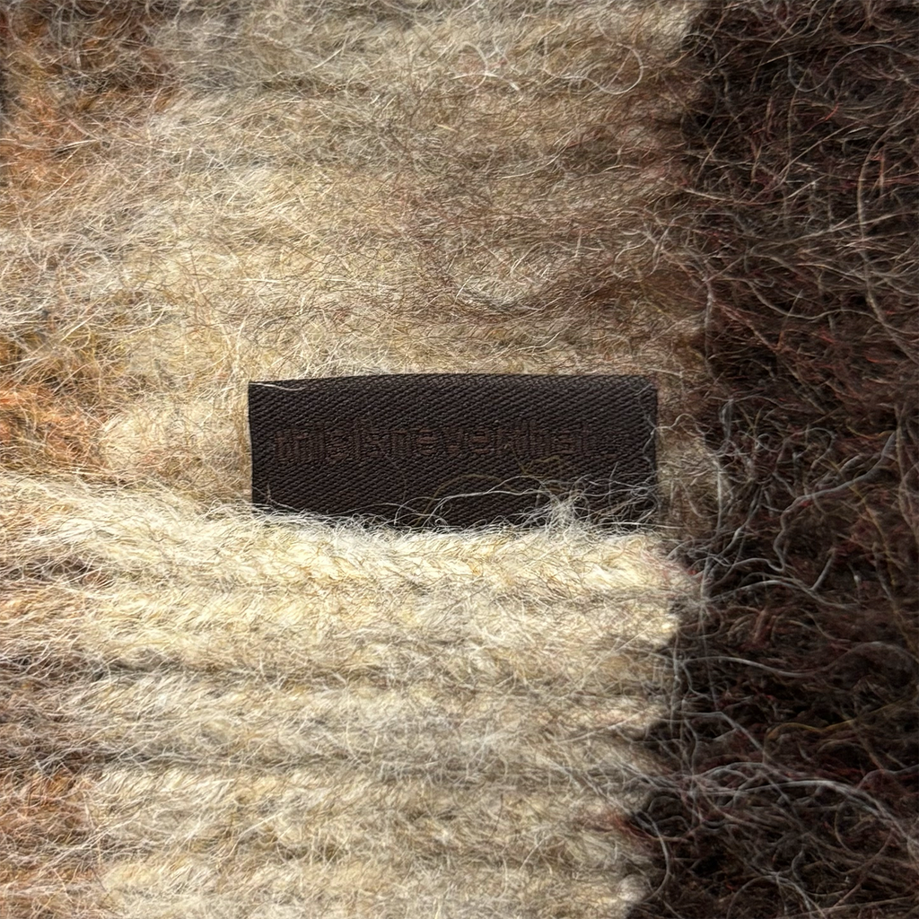 Striped Mohair Beanie Brown