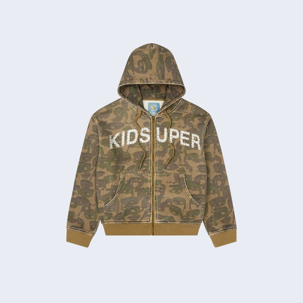 Face Camo Hoodie Dark Green