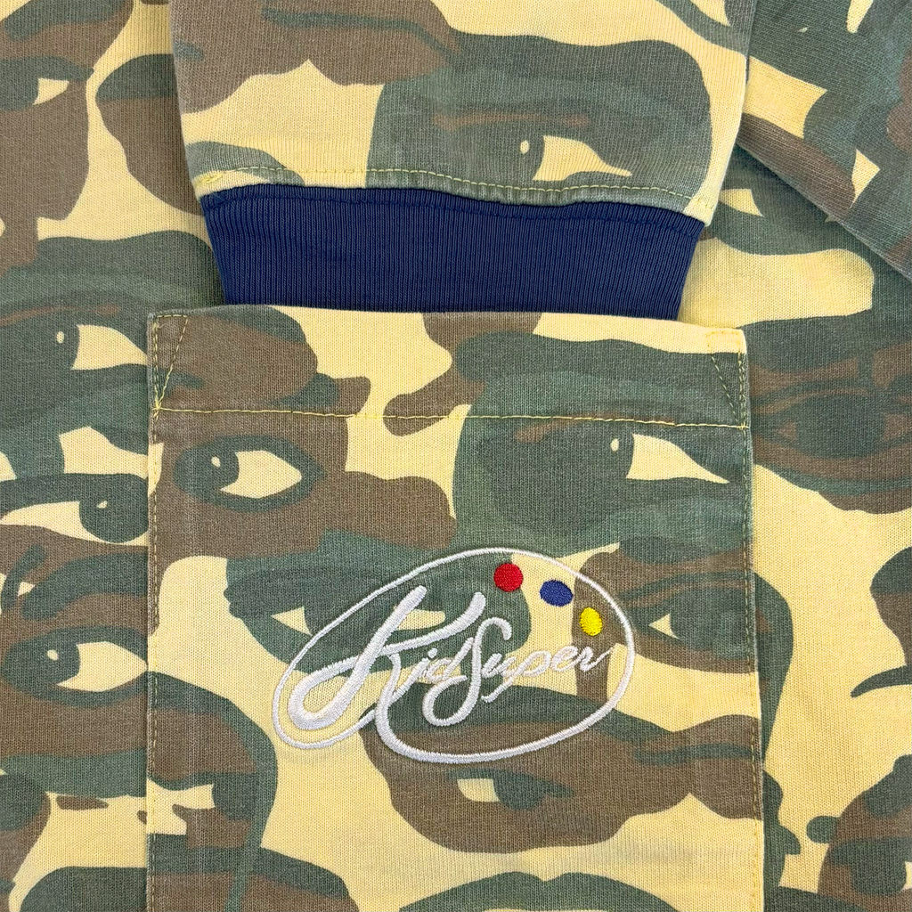 Face Camo Longsleeve Shirt Heavy Wash / Blue Rib