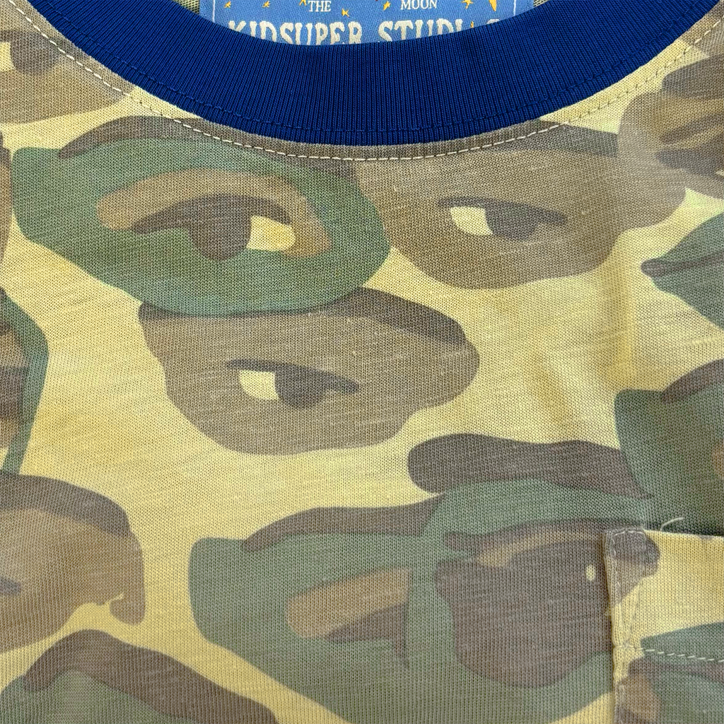 Face Camo Short Sleeve Shirt Heavy Wash / Blue Rib