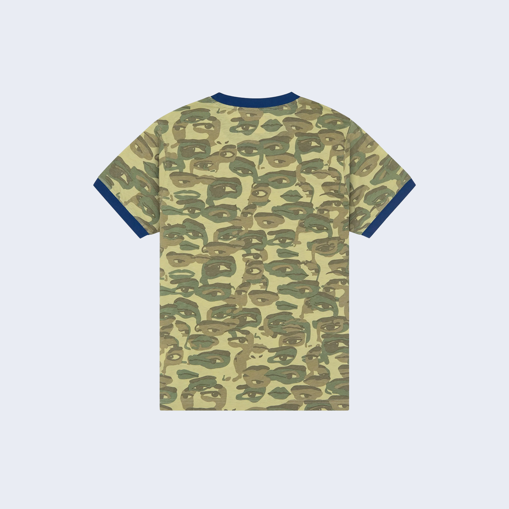 Face Camo Short Sleeve Shirt Heavy Wash / Blue Rib