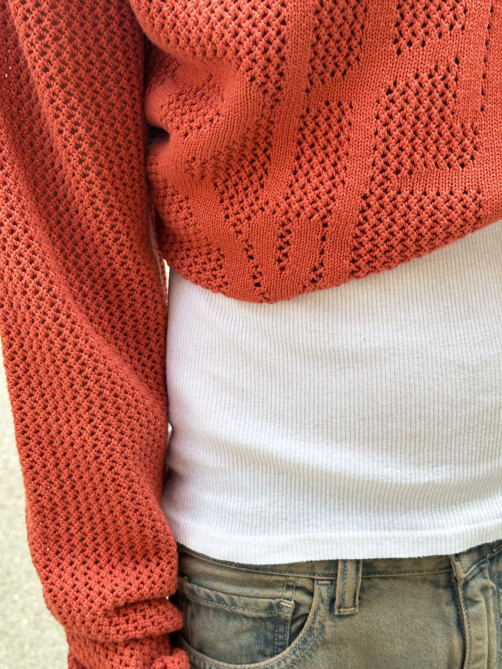 Scribble Knit Sweater Burnt Orange