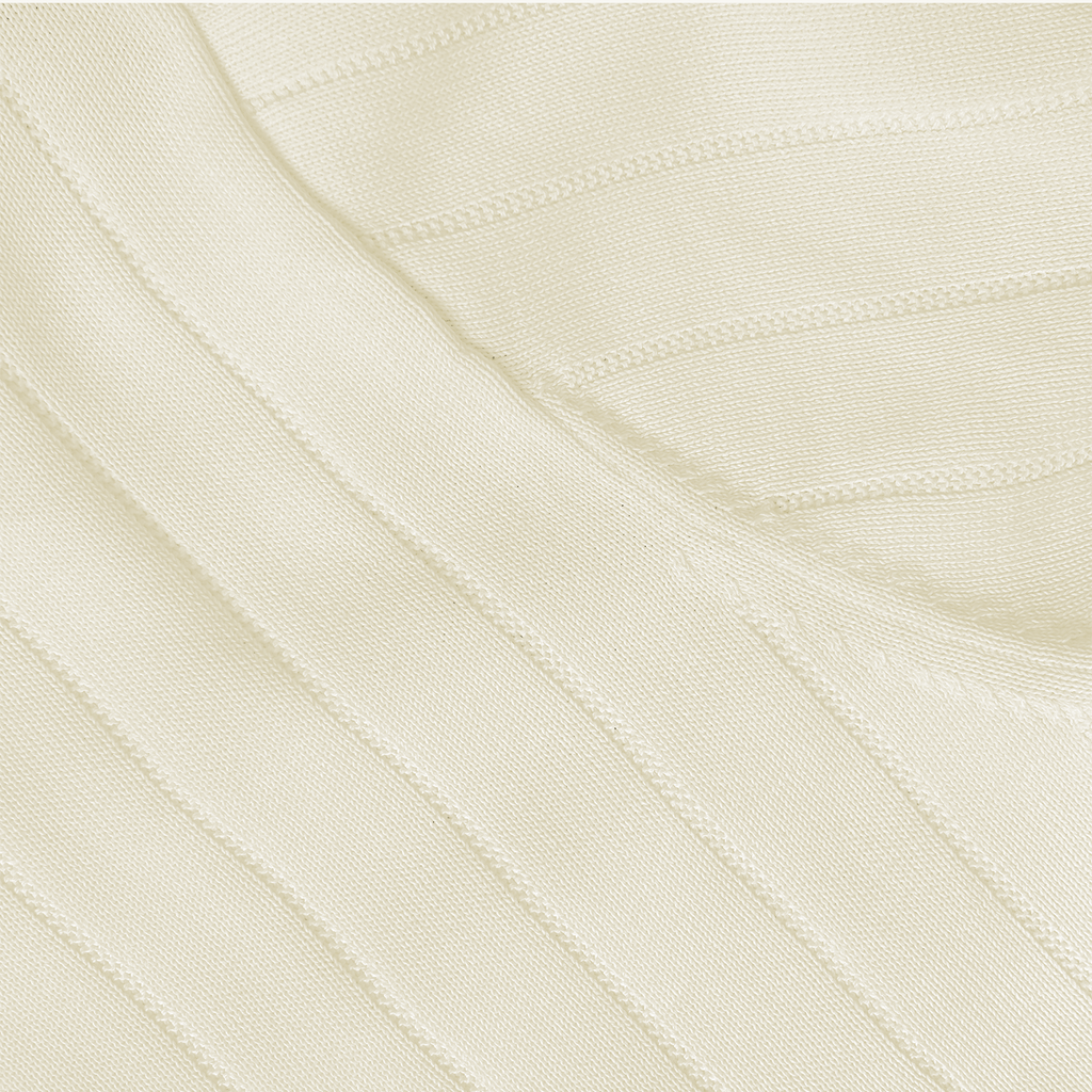 Fluid Ribbed Knit Polo Shirt Beige