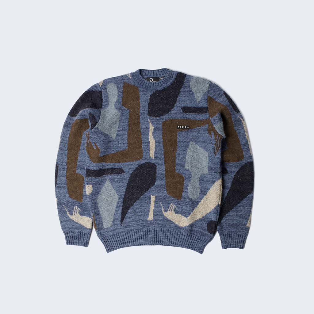 Detached Knitting Pullover Blue