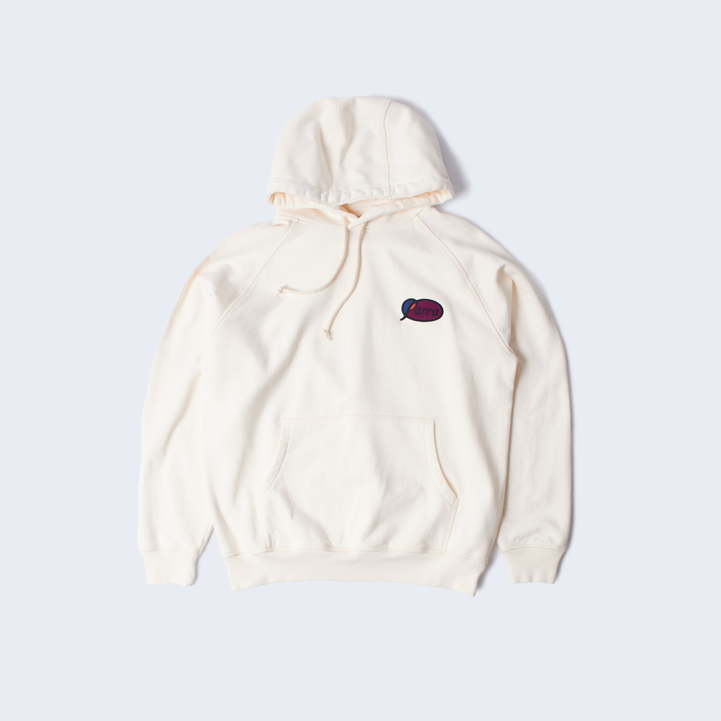 Circled Script Logo Hooded Sweatshirt Off White