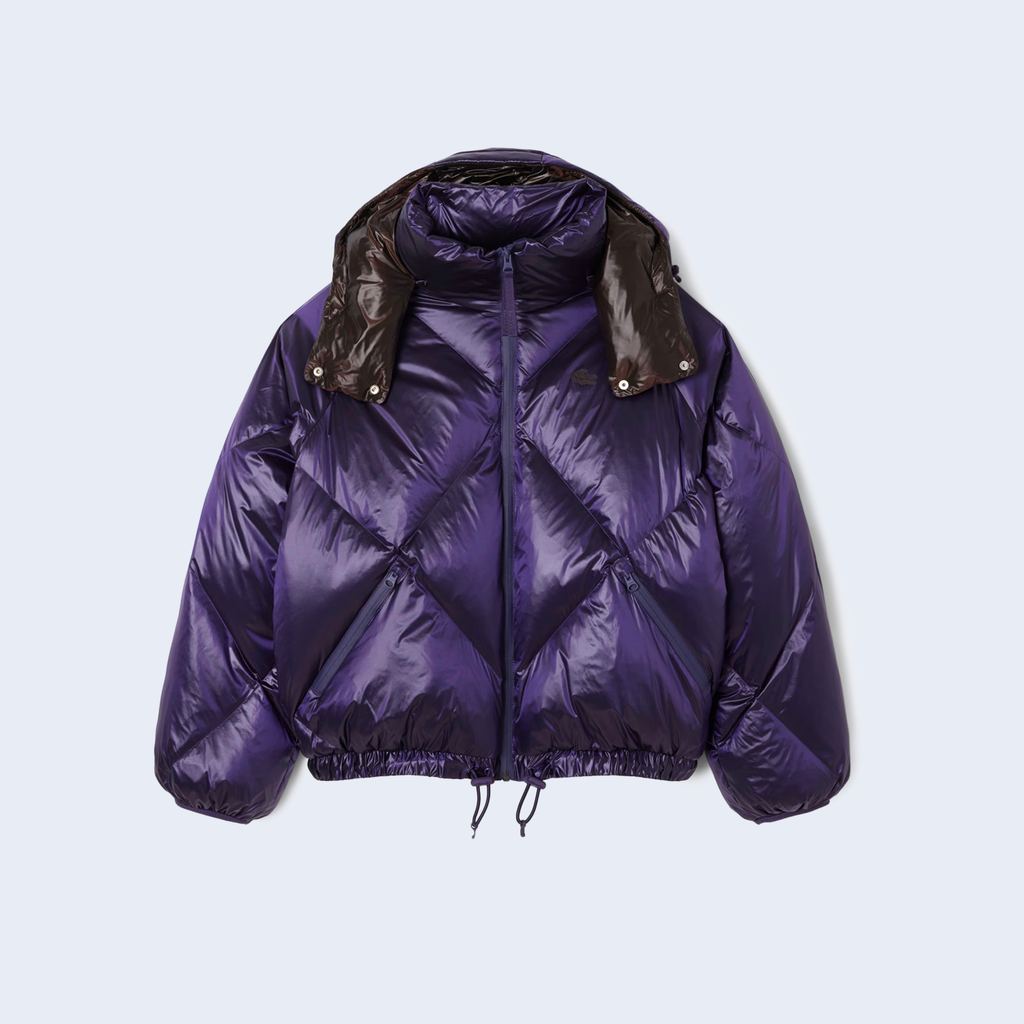 Oversized Water Repellent Down Jacket Purple / Brown