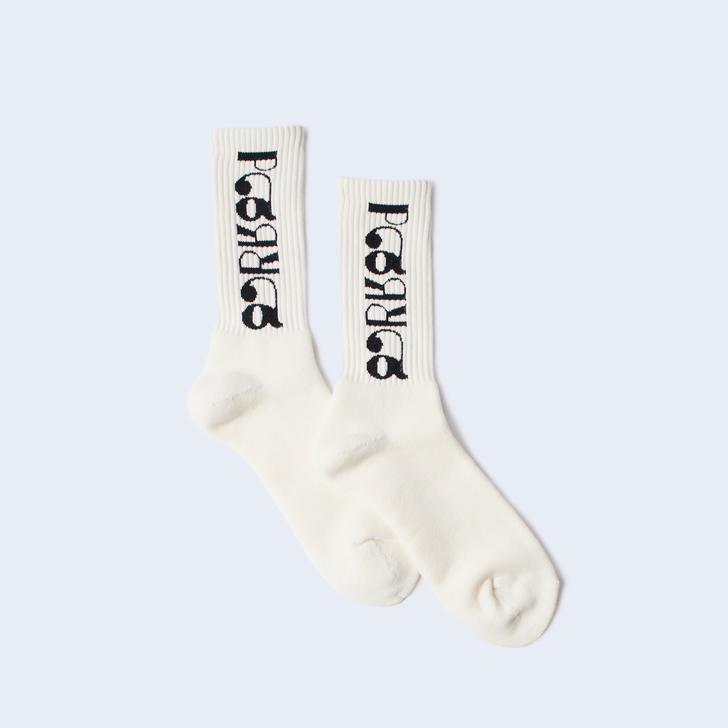 Tokyo Logo Crew Socks White