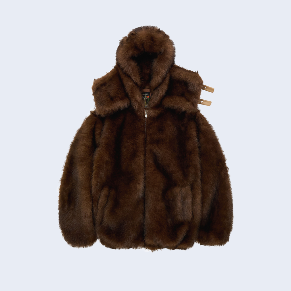 Fur Hoodie Brown