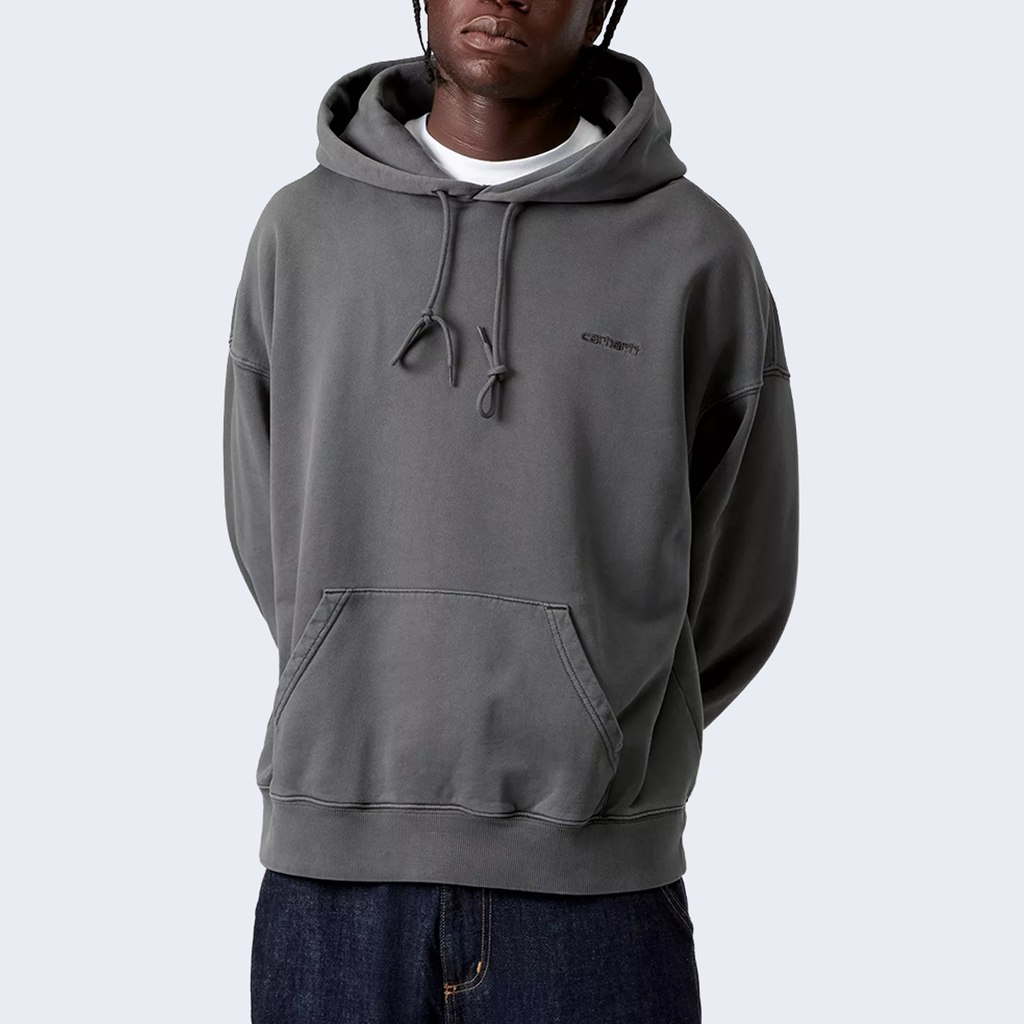 Hooded Benton Sweatshirt Graphite Garment dyed
