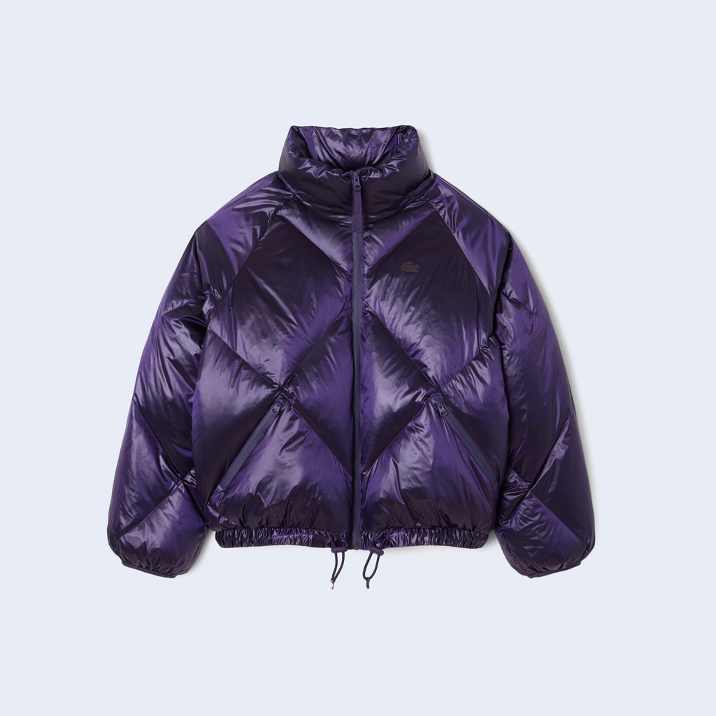 Oversized Water Repellent Down Jacket Purple / Brown