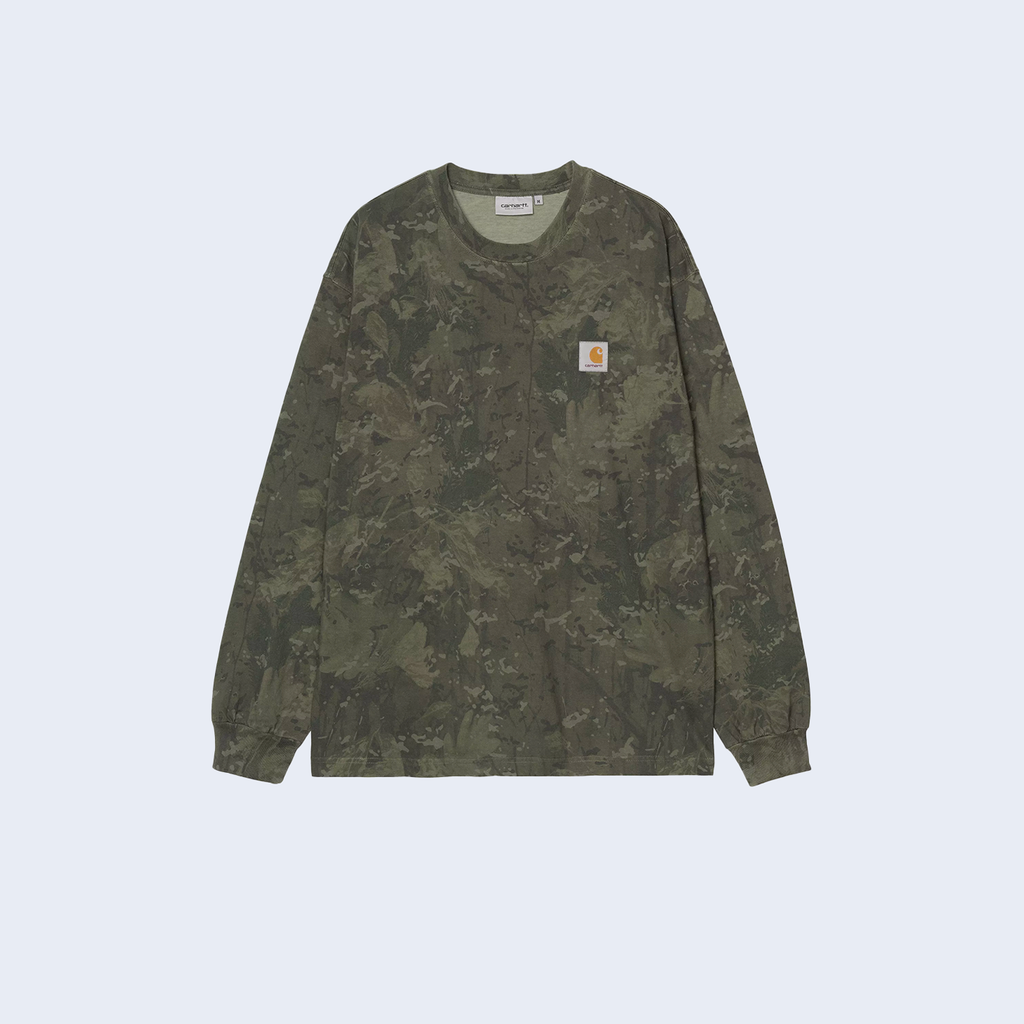 LS Camo Combi T-shirt Camo Combi Green / Olive Garment Dyed
