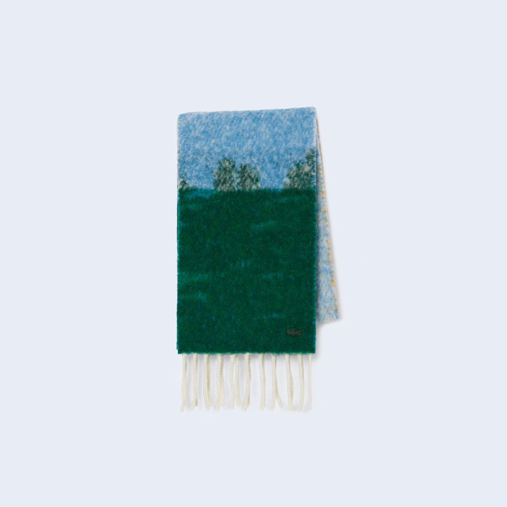 Landscape Pattern Alpaca Wool Scarf