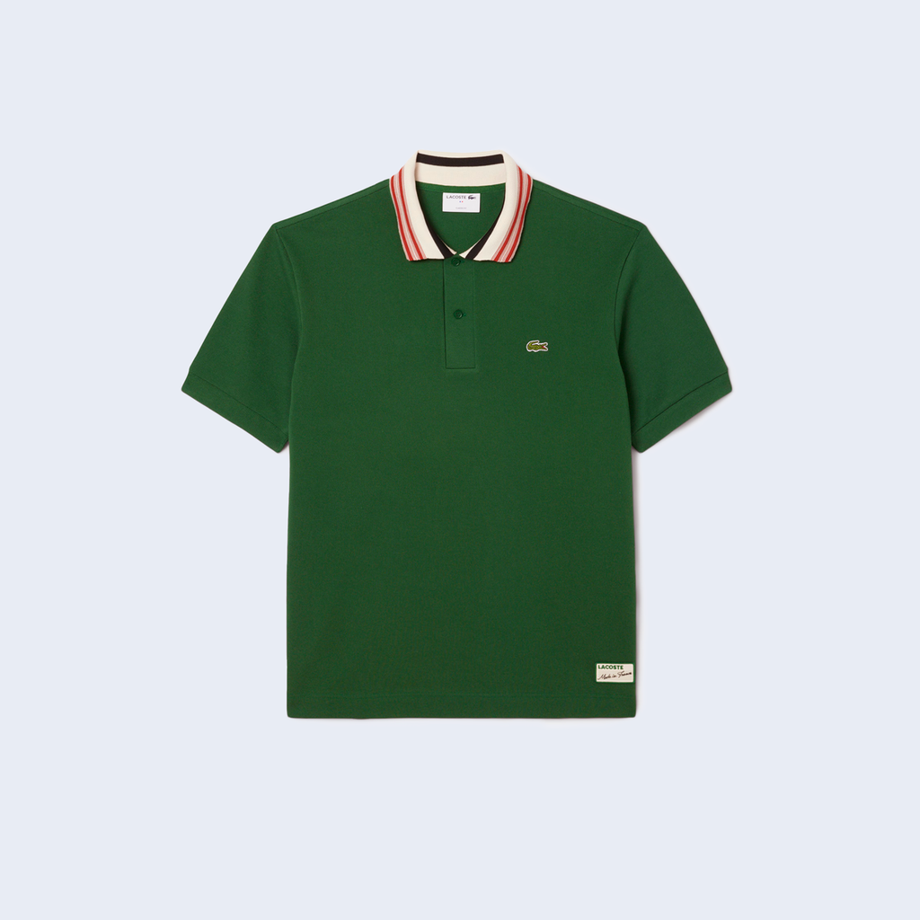 Polo Made In France Striped Collar Green