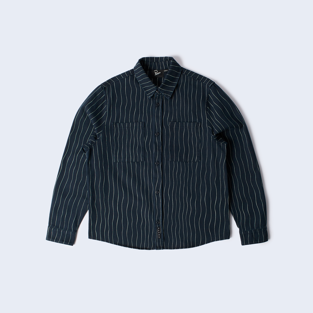 Meandering Lines Shirt Navy Blue