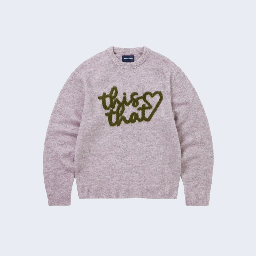Heart Logo Knit Sweater Lavender