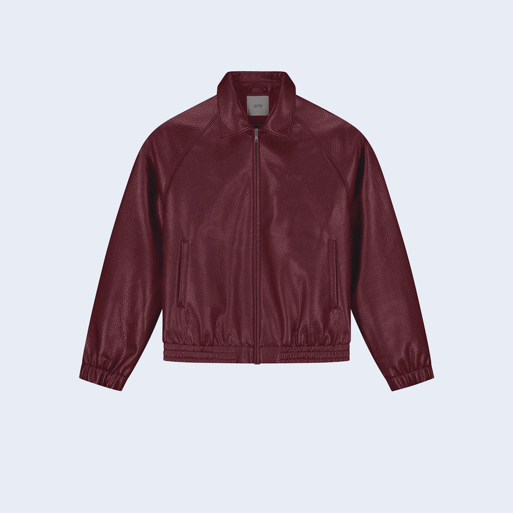 Basic Leather Jacket Bordeaux