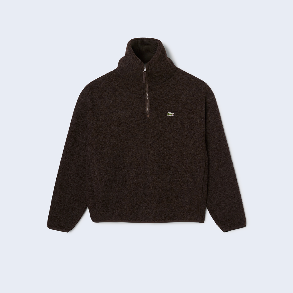 Half Zip Brown Fleece Sweatshirt