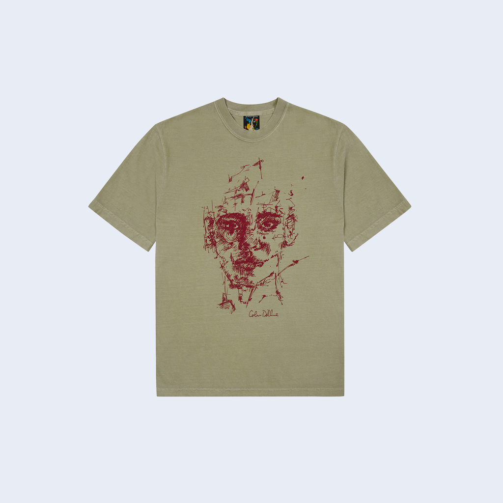 Scratched Face Tee Faded Tan
