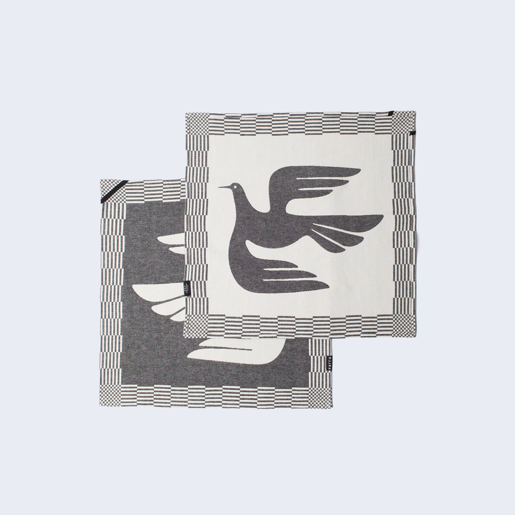 Infinite Kitchen Bird Towel Set Black