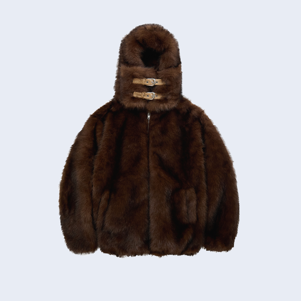 Fur Hoodie Brown
