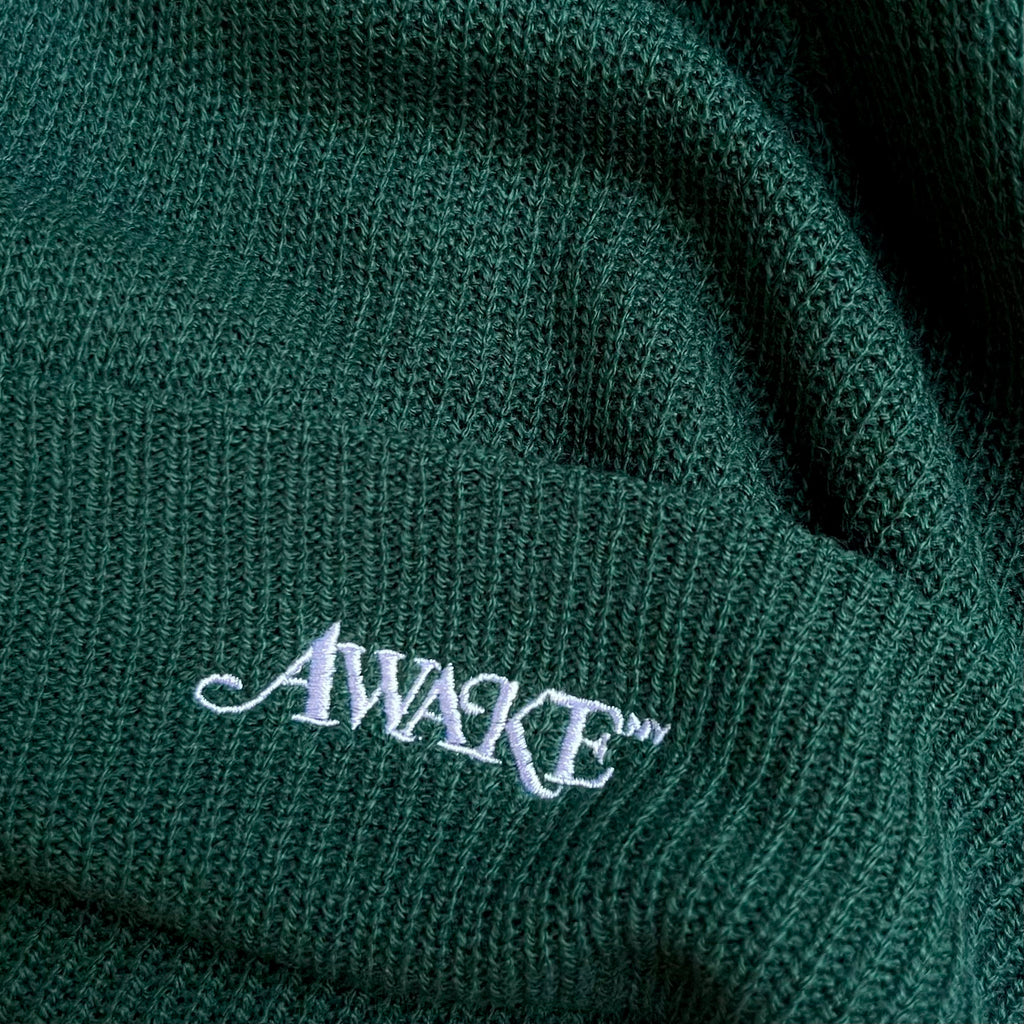 Loose Gauge Knit Beanie Forest Green