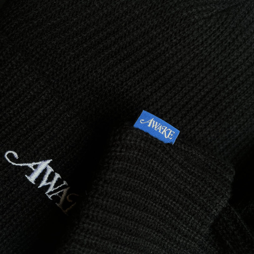 Loose Gauge Knit Beanie Black