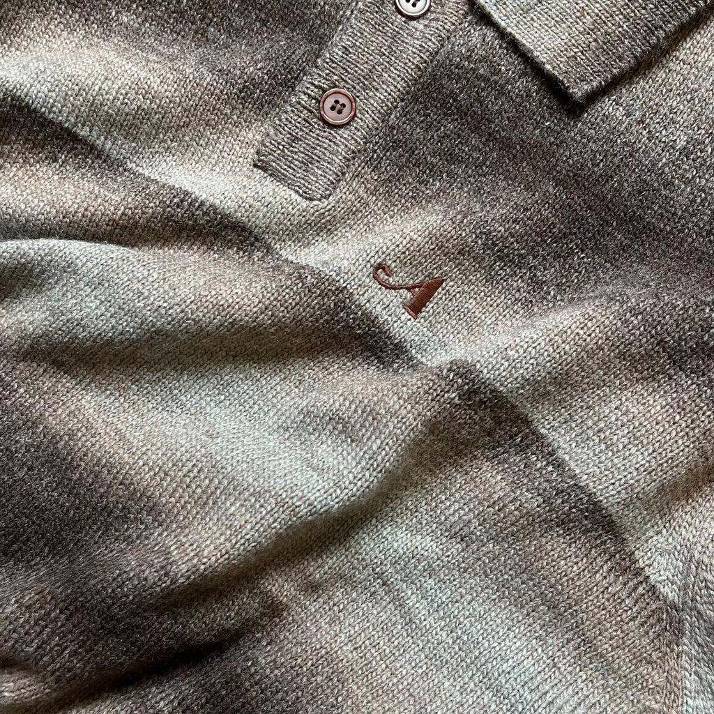 Gradient Knit Polo Brown