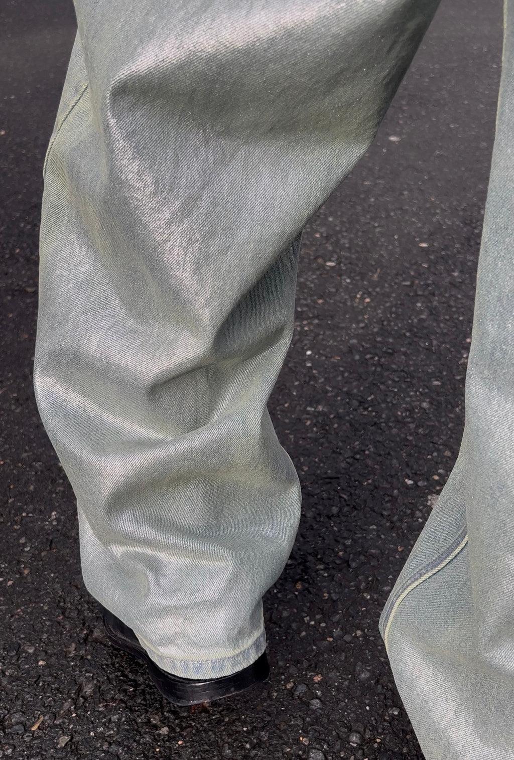 Metal Relaxed Jeans Silver