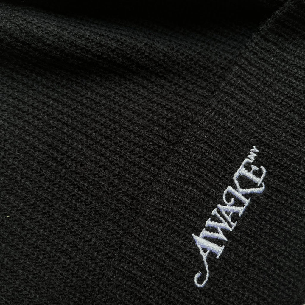 Loose Gauge Knit Beanie Black