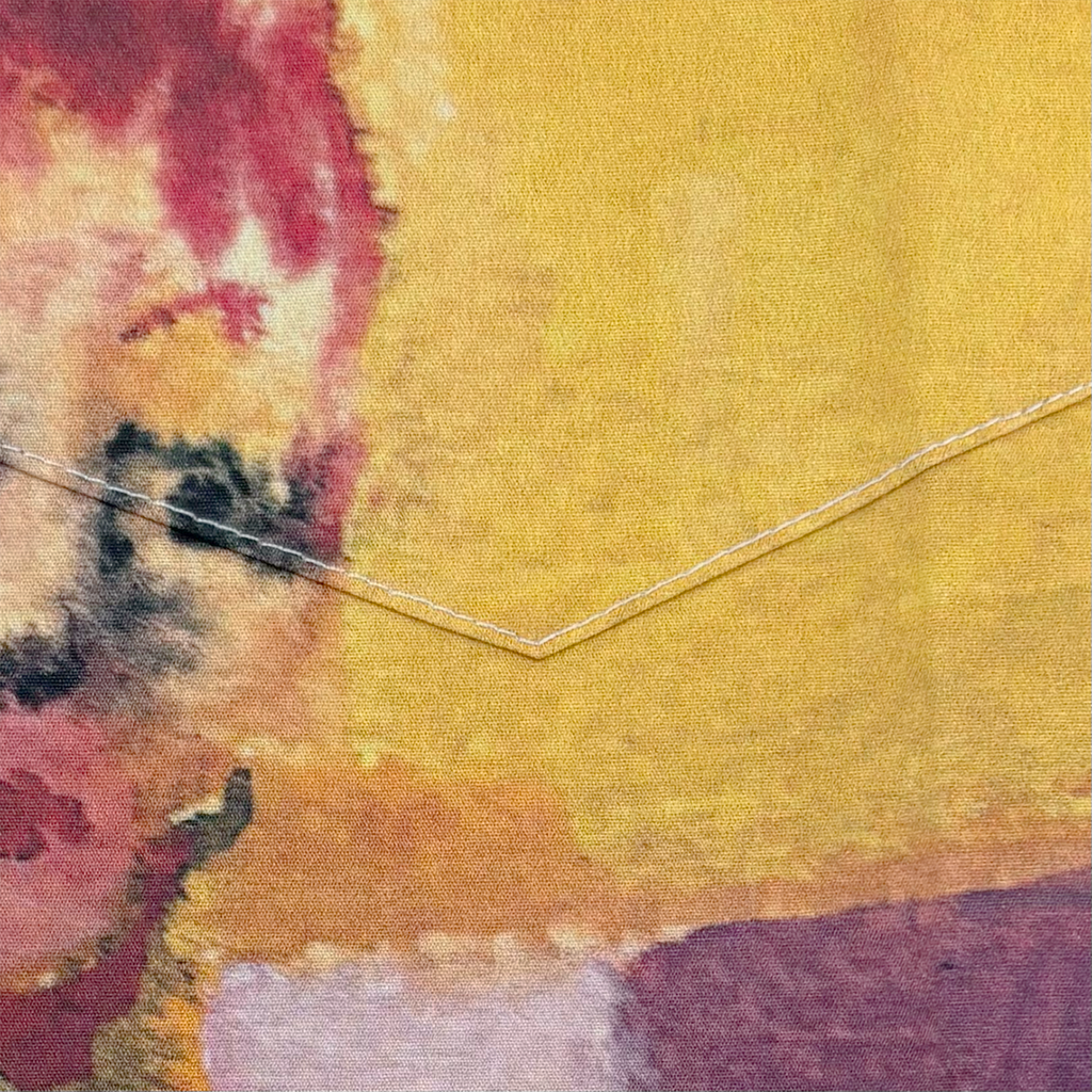 Girl Painting Button Up Shirt White