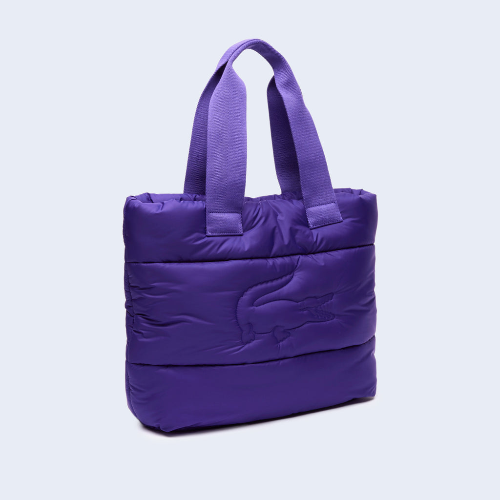 Embroidered Shopping Bag Purple