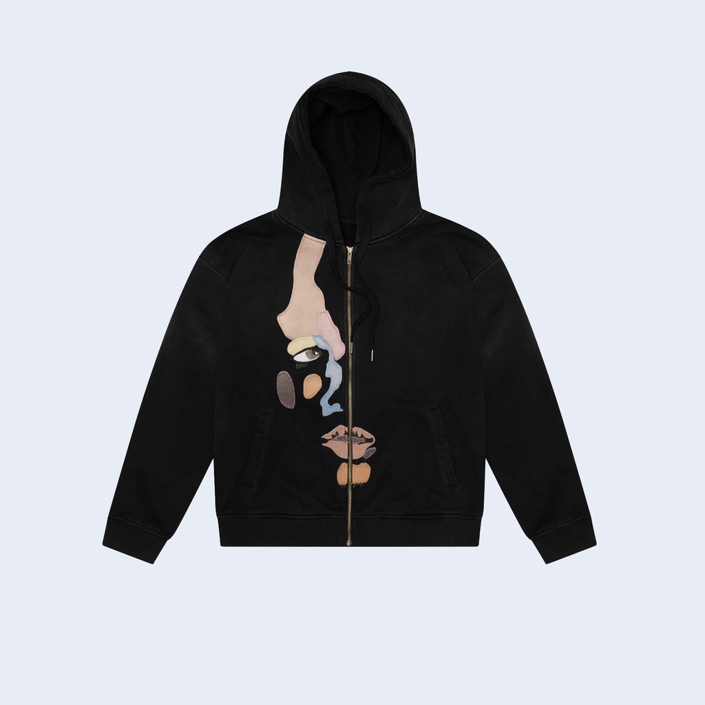 Side Eye Face Hoodie Black