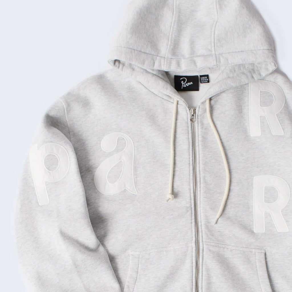 Word Salad Zip Hooded Sweatshirt Heather Grey