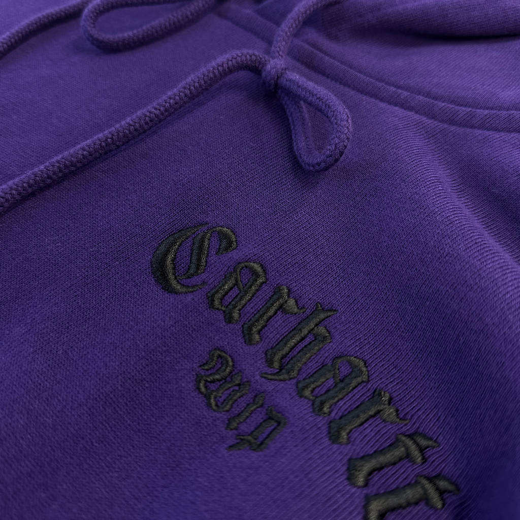 Hooded Onyx Script Sweat Purple