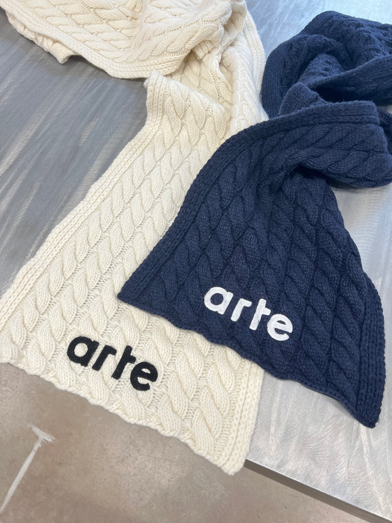 Textured Logo Scarf Blue