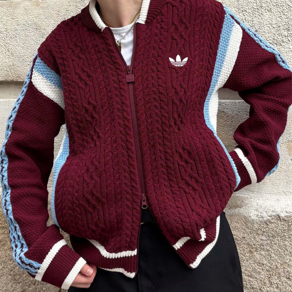Cardigan Retro Remix Shadow Red / Off White / Ash Blue