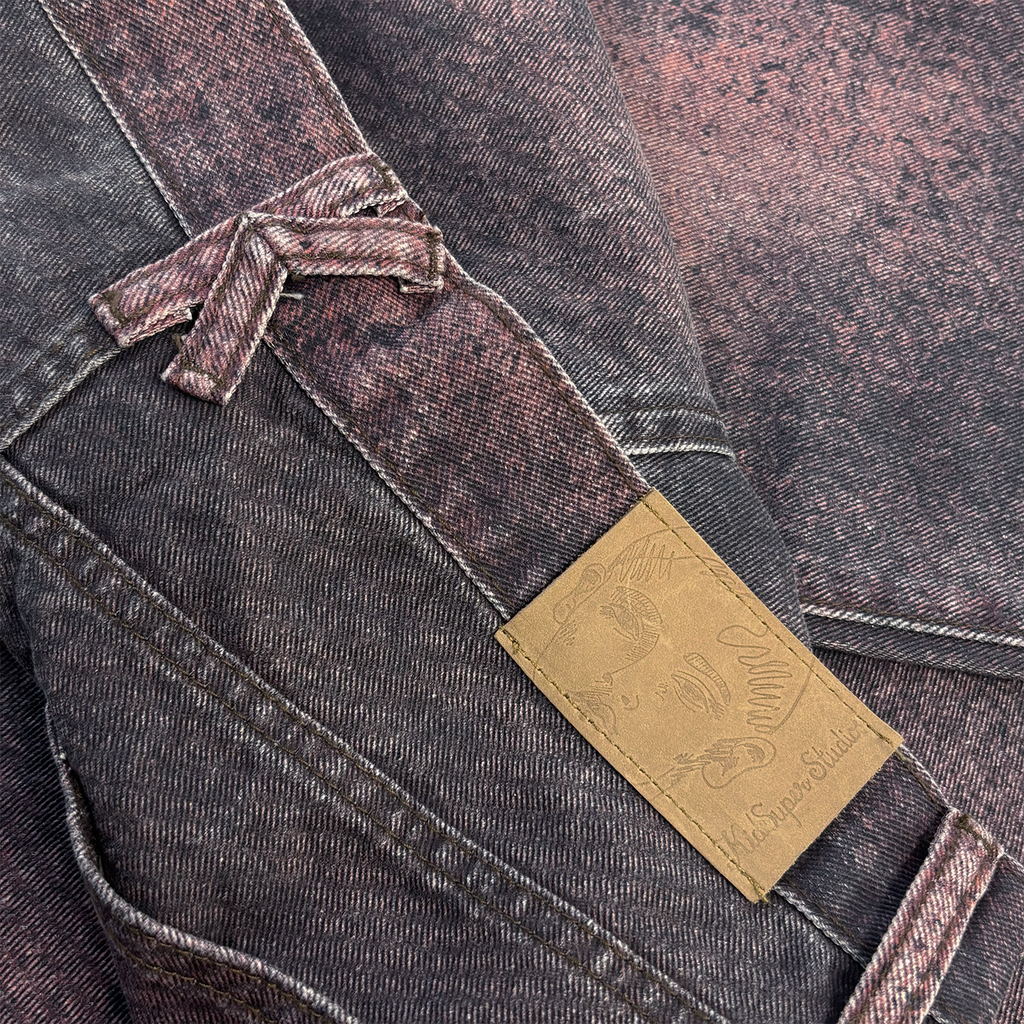 Printed Distressed Baggy Pant Burnt Red