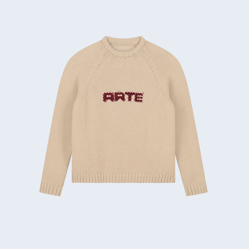 Pixel Front Knit Cream