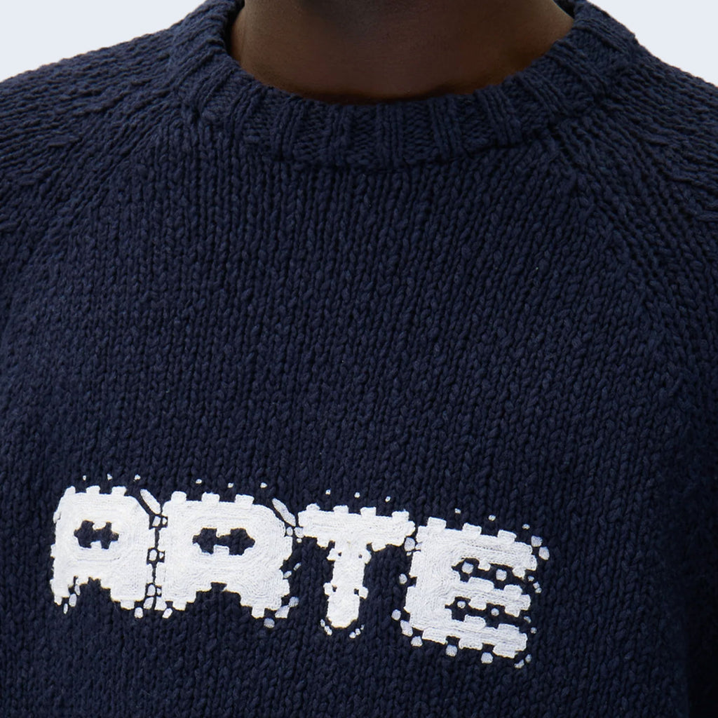 Pixel Front Knit Navy