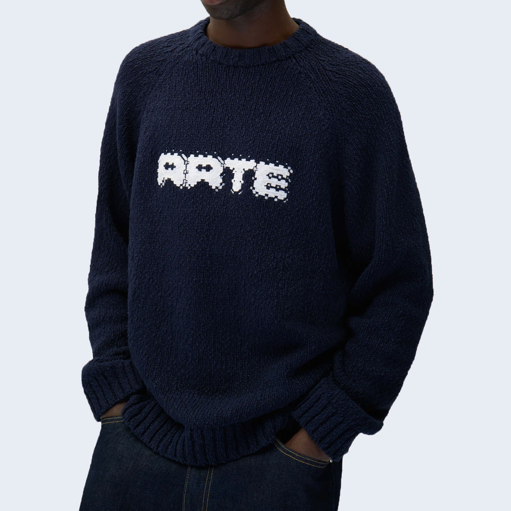 Pixel Front Knit Navy
