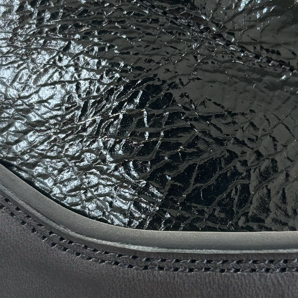 Licata Black Crackled Patent Leather