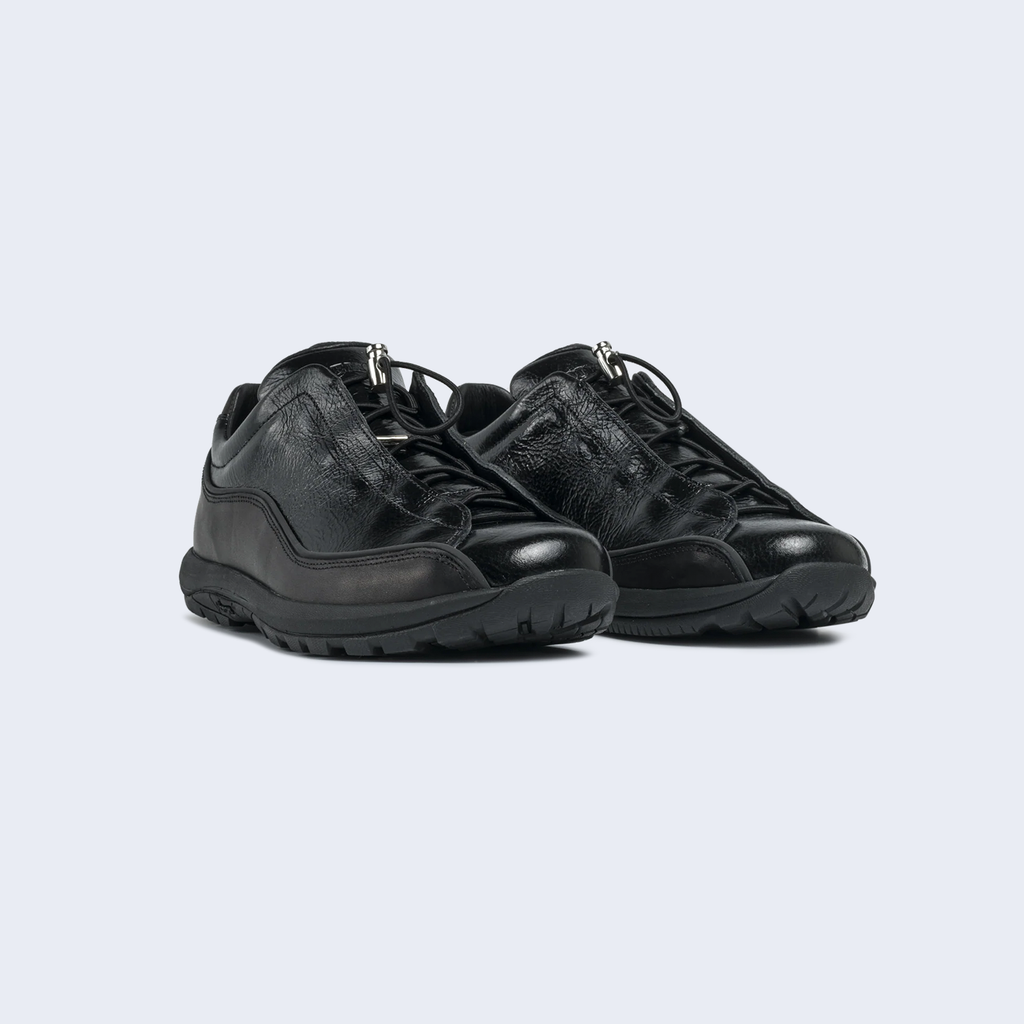 Licata Black Crackled Patent Leather