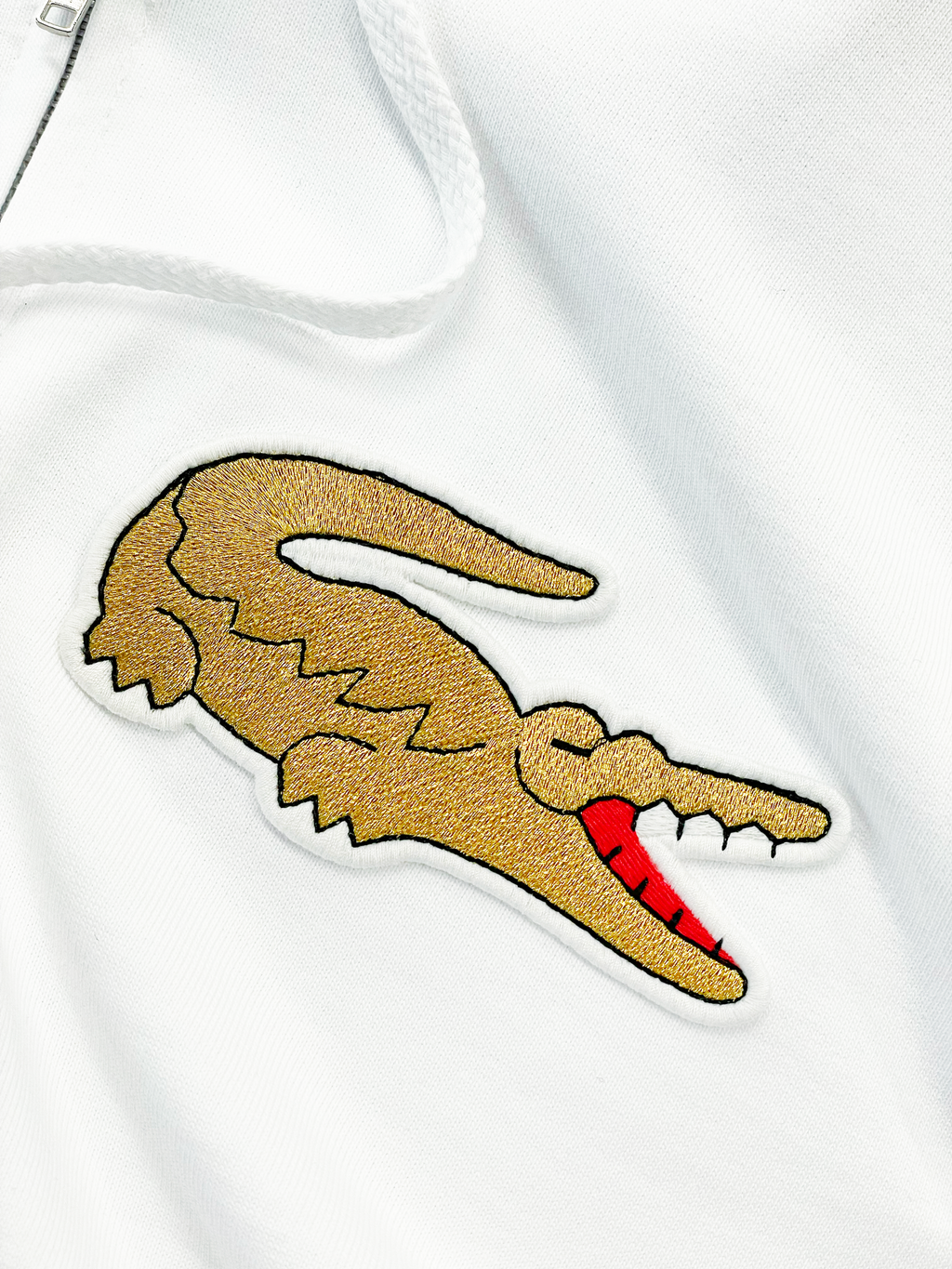 CDG Shirt x Lacoste Zip Hoodie White