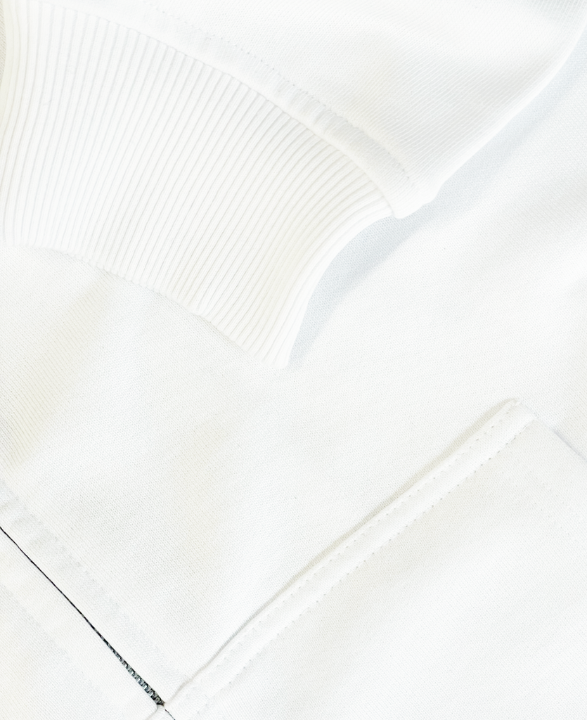 CDG Shirt x Lacoste Zip Hoodie White