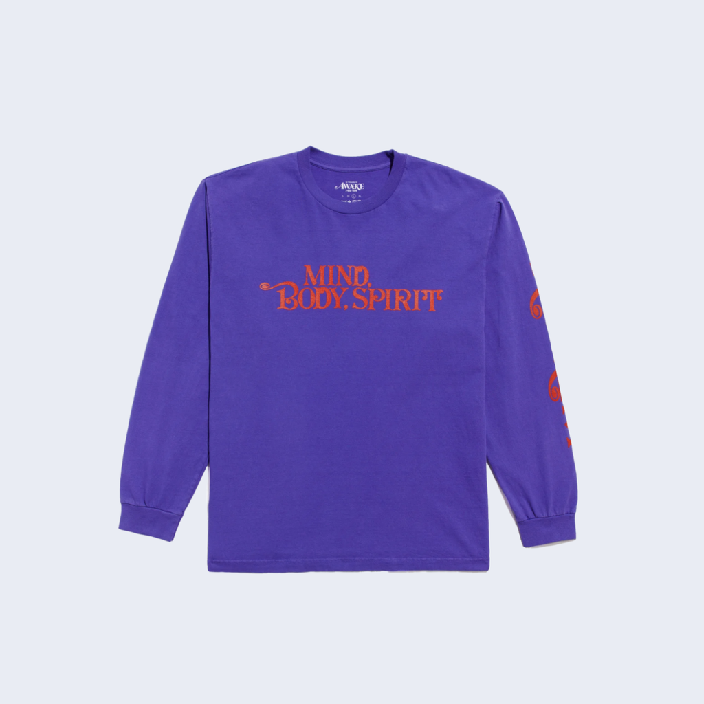 Mind Body Printed Longsleeve Tee Purple
