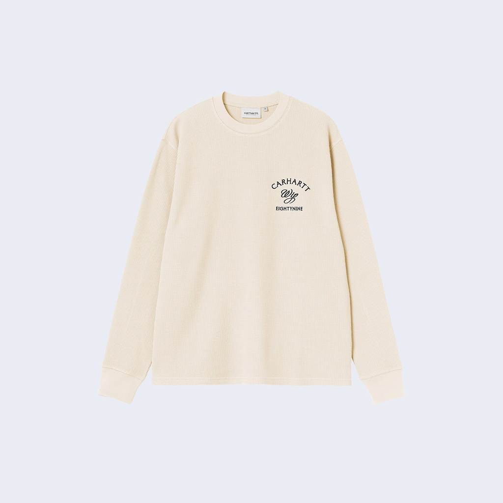 L/S Eightynine Waffle T-Shirt Natural / Black
